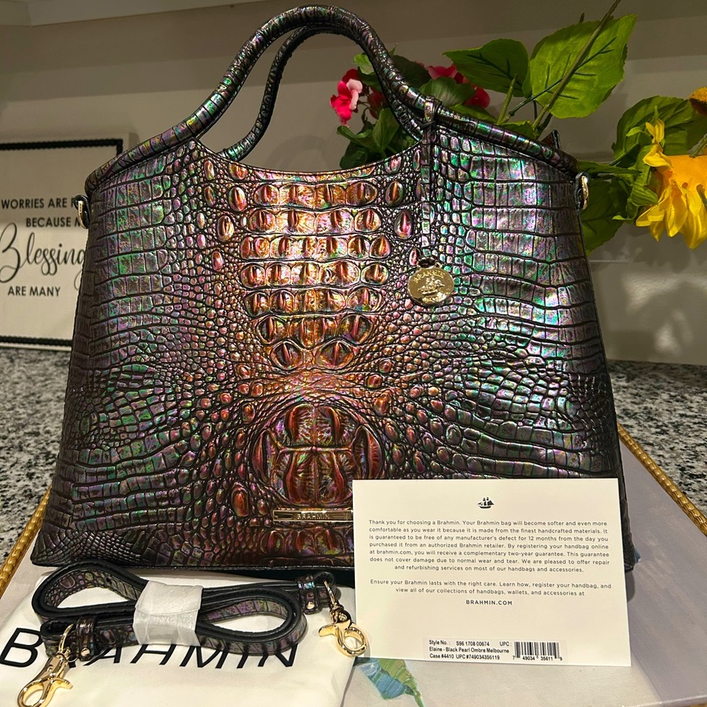Brahmin Black Pearl ELAINE - Picture 7 of 9